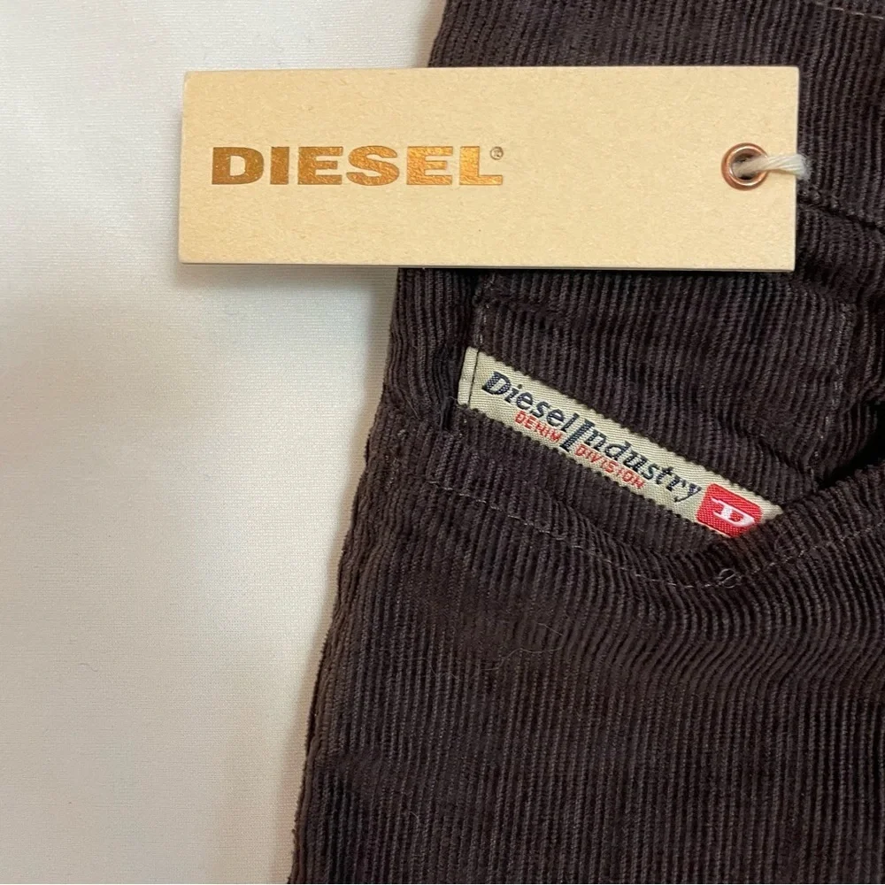 NWT New Diesel Straight Leg Corduroy Brown Pants Size 24